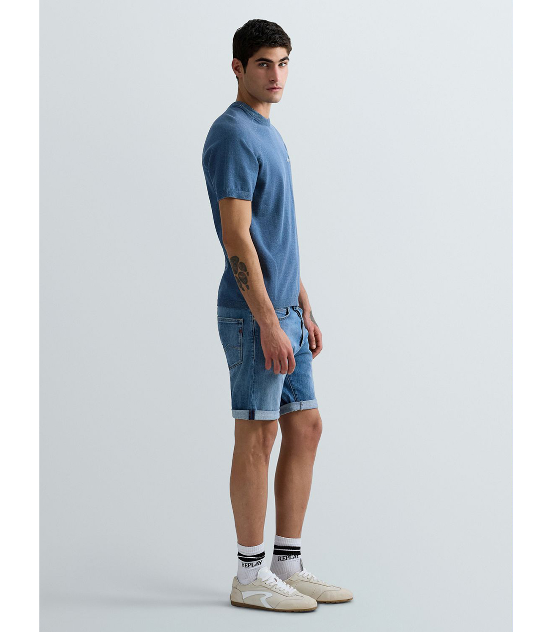 ブルーデニムハーフスリーブセーター 詳細画像 ブルーホワイト 4